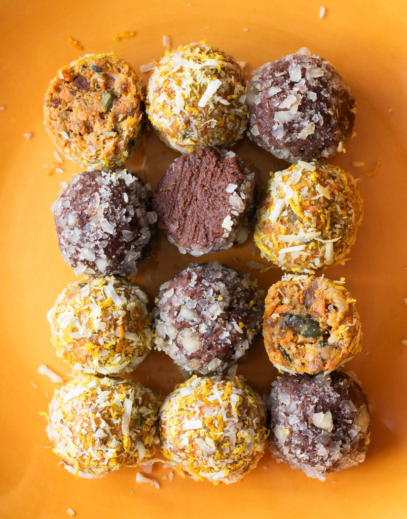 Recipes - Choc cookie dough or Carrot cake bliss balls