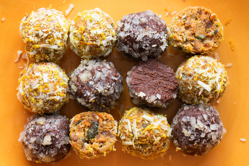 Choc Cookie Dough or Carrot Cake Bliss Balls