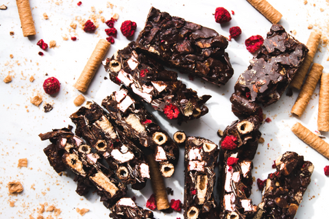 Coconut roll and Almond Rocky Road