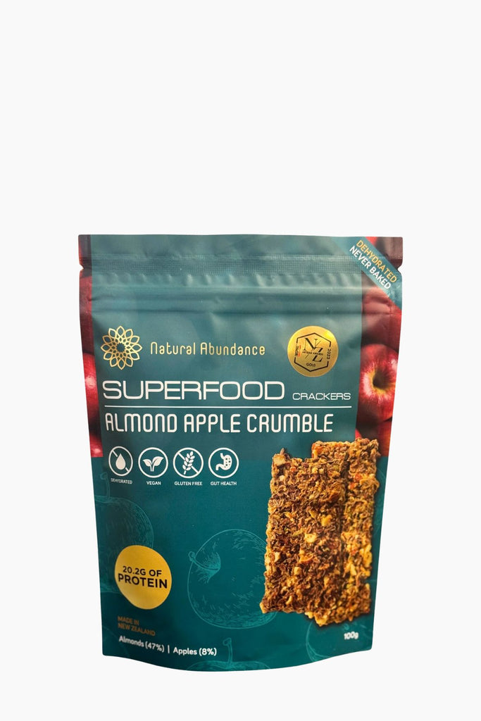 Superfood Almond Apple Crumble package on a white background