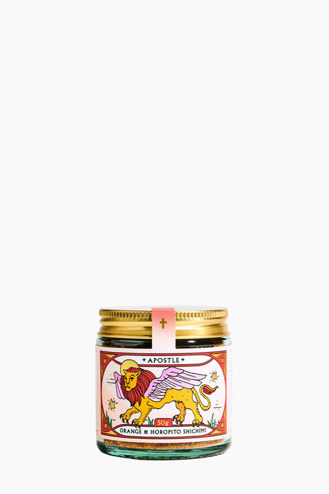  jar with decorative label featuring a lion design on a white background