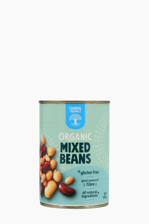 Can of Chantecler Organic Mixed Beans on a white background