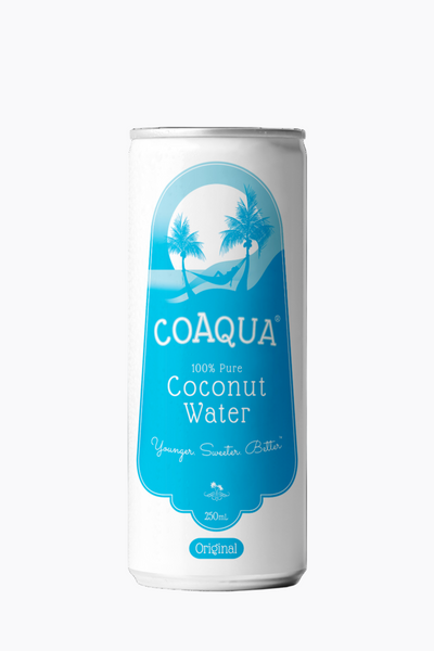 COAQUA coconut water can on a white background