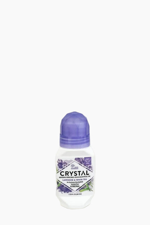 Crystal Mineral Deodorant Roll On Lavender & White Tea