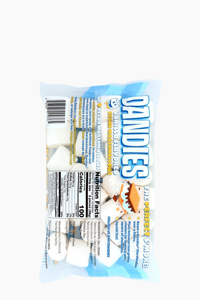 Package of Dandies Vegan Marshmallows candy with blue and white design