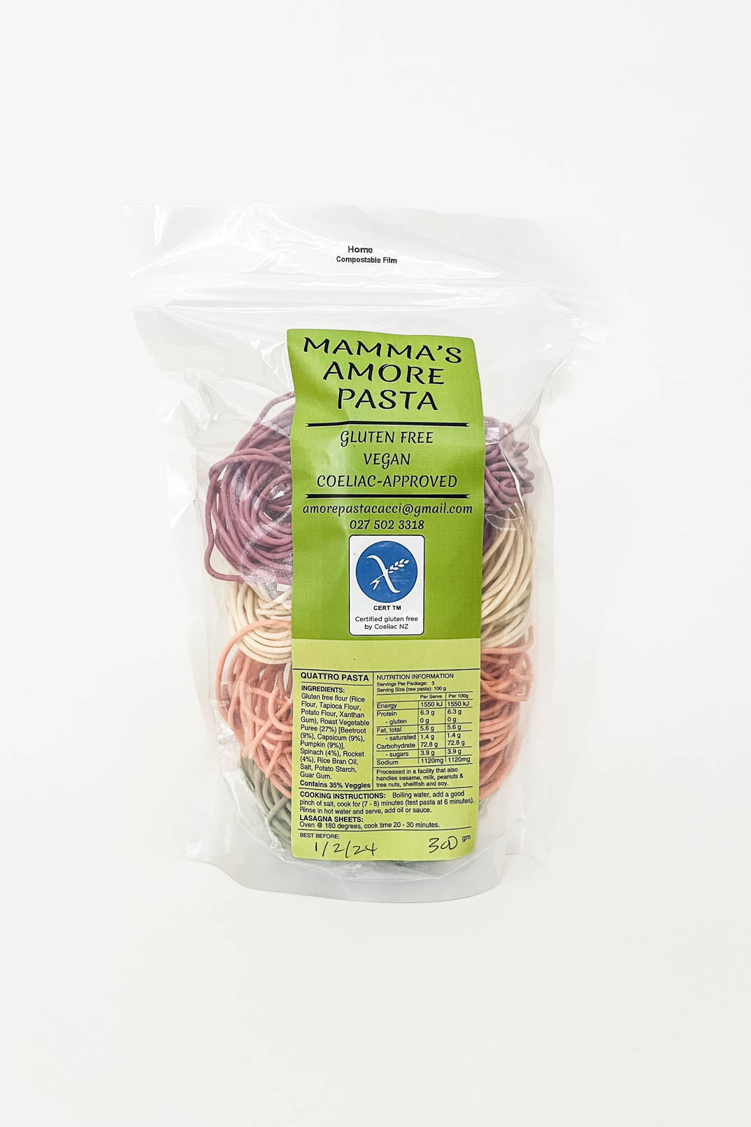 Mamma's Amore Gluten Free Pasta Spaghetti Down to Earth Organics