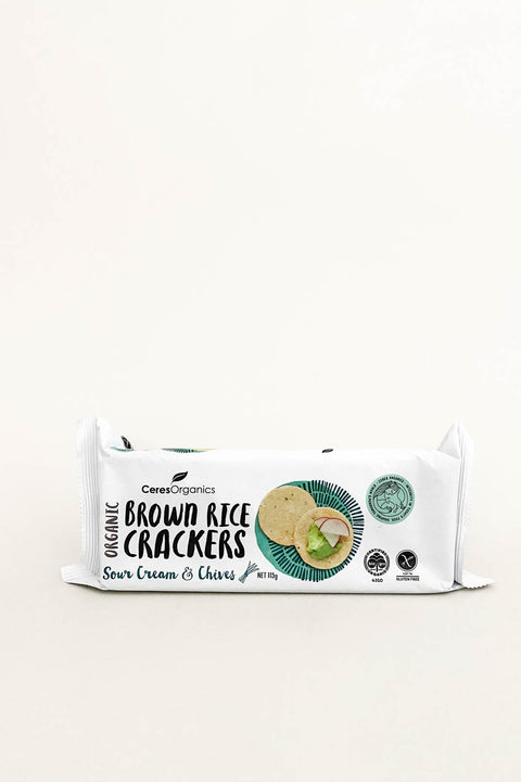 Ceres Organics Brown Rice Crackers Sour Cream & Chives