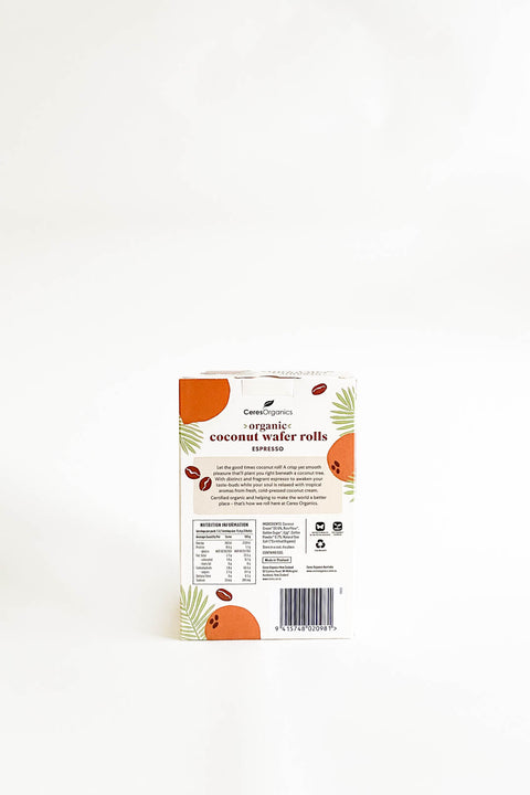 Ceres Organics Coconut Wafer Rolls Espresso