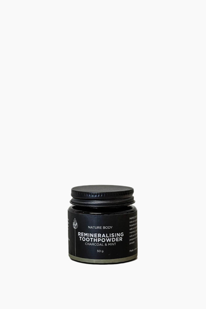 Nature Body Remineralising Tooth Powder Charcoal Mint 50g
