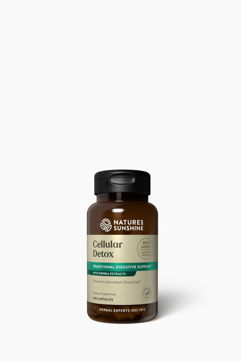 Nature's Sunshine Cellular Detox supplement bottle on a white background
