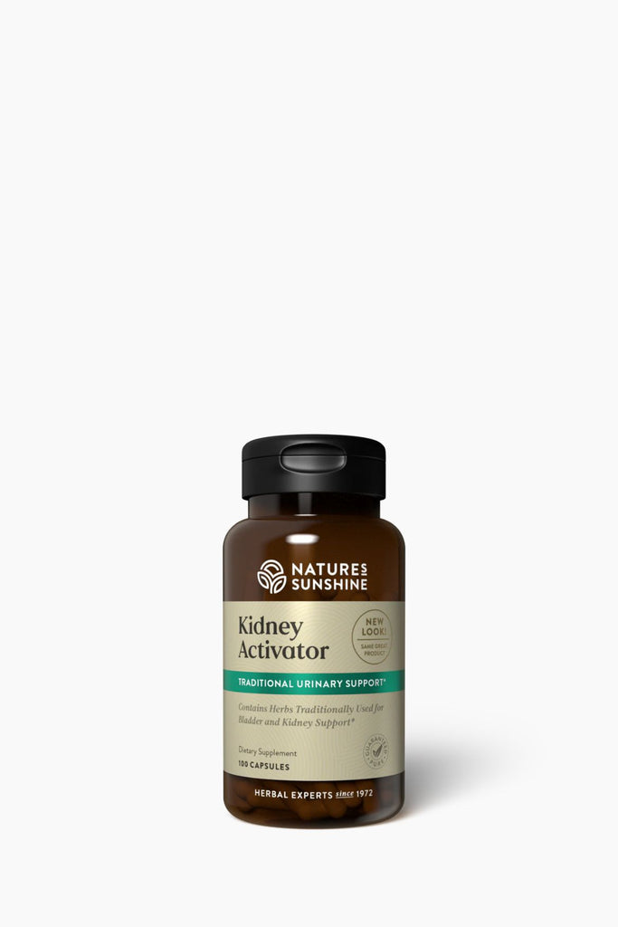Nature's Sunshine Kidney Activator supplement bottle on a white background