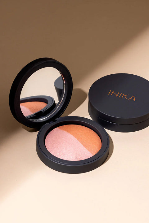 Inika Mineral Baked Blush Duo Burnt Peach
