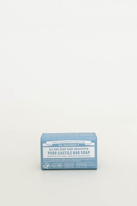 Dr Bronners Pure Castile Bar Soap Baby Unscented