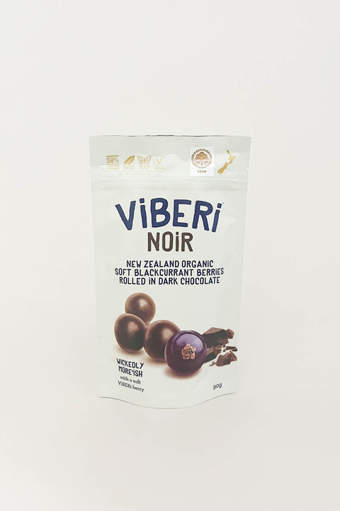 Viberi Noir Organic Dark Chocolate Rolled Blackcurrants